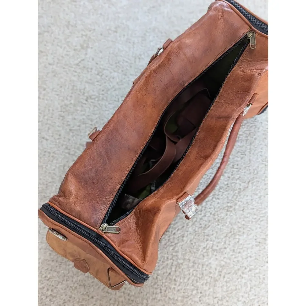Large Leather Duffle Bag for Men, Travel